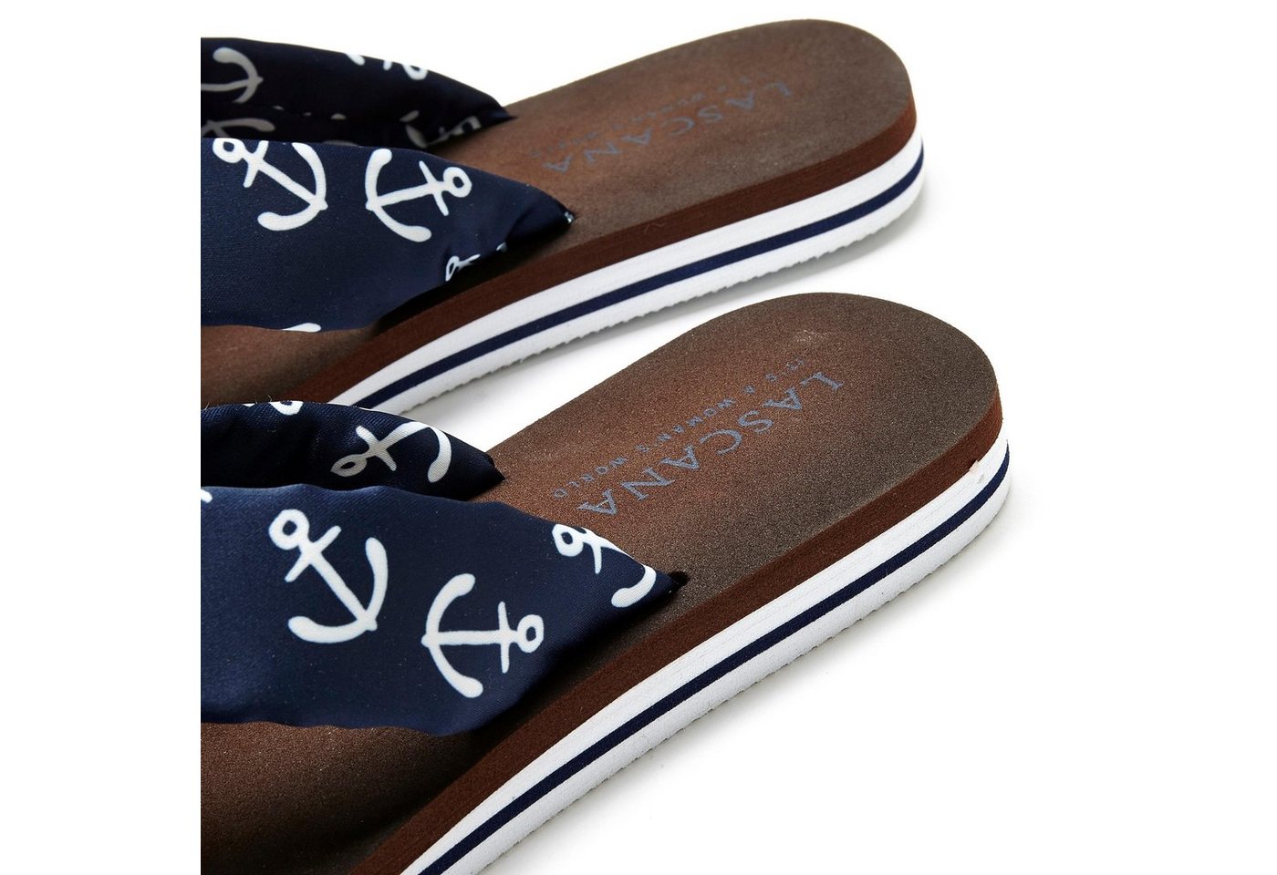 LASCANA Sandale, Badeschuh, Pantolette, Badelatsche, Flip Flop, Sommerschuh, Badezehentrenner Zehentrenner ultraleicht mit softem Band VEGAN – Bild 4 von 5