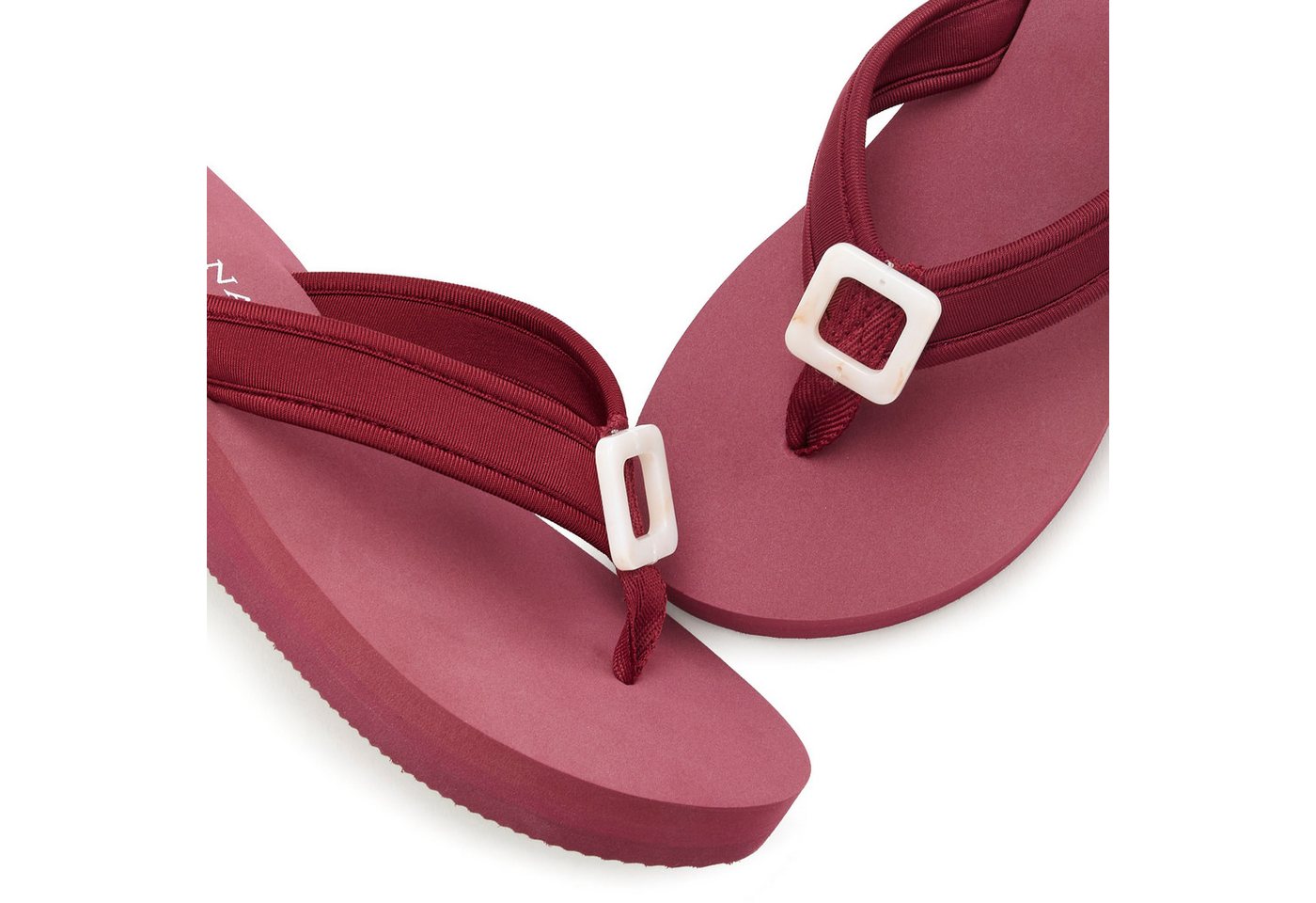 LASCANA Sandale, Badeschuh, Pantolette, Badelatsche, Flip Flop Badezehentrenner Zehentrenner mit Zier-Applikation VEGAN – Bild 4 von 5
