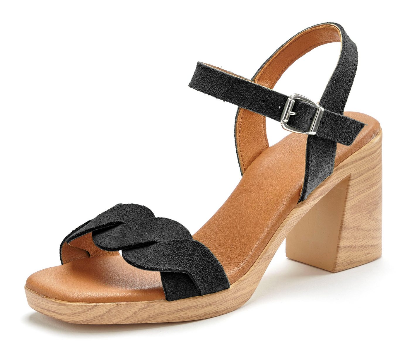 LASCANA Sandale, Sandalette, Sommerschuh Riemchensandalette aus weichem Leder mit Blockabsatz – Bild 2 von 5