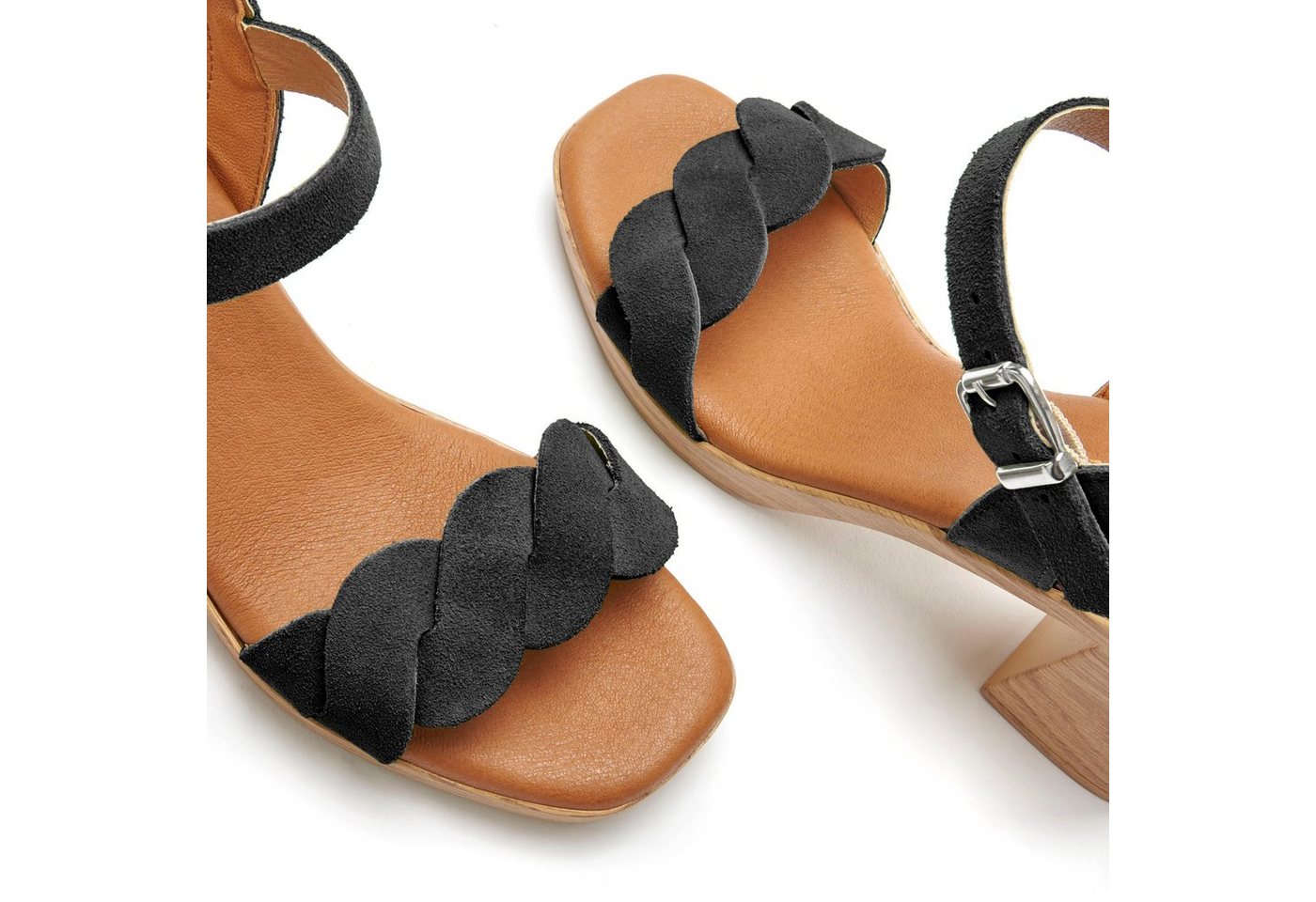 LASCANA Sandale, Sandalette, Sommerschuh Riemchensandalette aus weichem Leder mit Blockabsatz – Bild 4 von 5