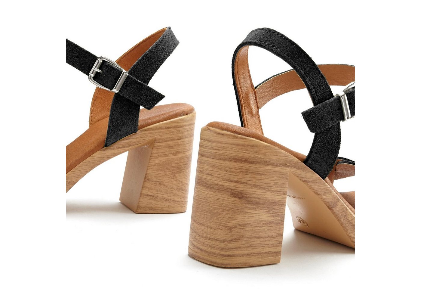 LASCANA Sandale, Sandalette, Sommerschuh Riemchensandalette aus weichem Leder mit Blockabsatz – Bild 5 von 5