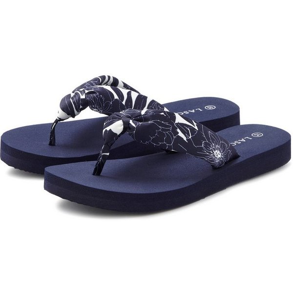 LASCANA Sandale, Badeschuh, Pantolette, Badelatsche, Flip Flop, Sommerschuh, Badezehentrenner Zehentrenner ultraleicht mit softem Band VEGAN