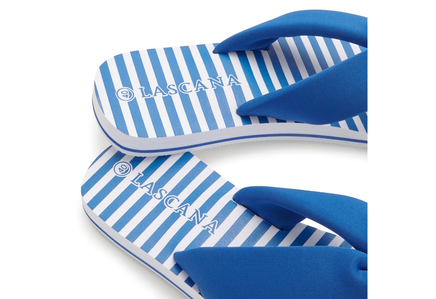 LASCANA Sandale, Badeschuh, Pantolette, Badelatsche, Flip Flop, Sommerschuh, Badezehentrenner Zehentrenner ultraleicht mit softem Band VEGAN – Bild 5 von 5