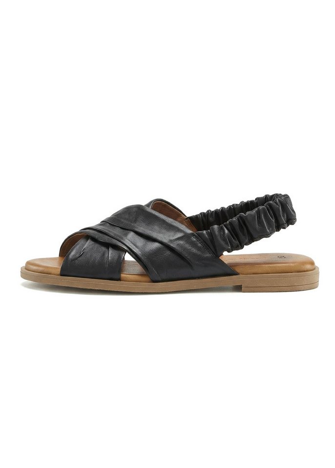 LASCANA Sandalette, Sommerschuh, offener Schuh, Pantolette Sandale aus Leder mit elastischen Riemchen – Bild 3 von 5
