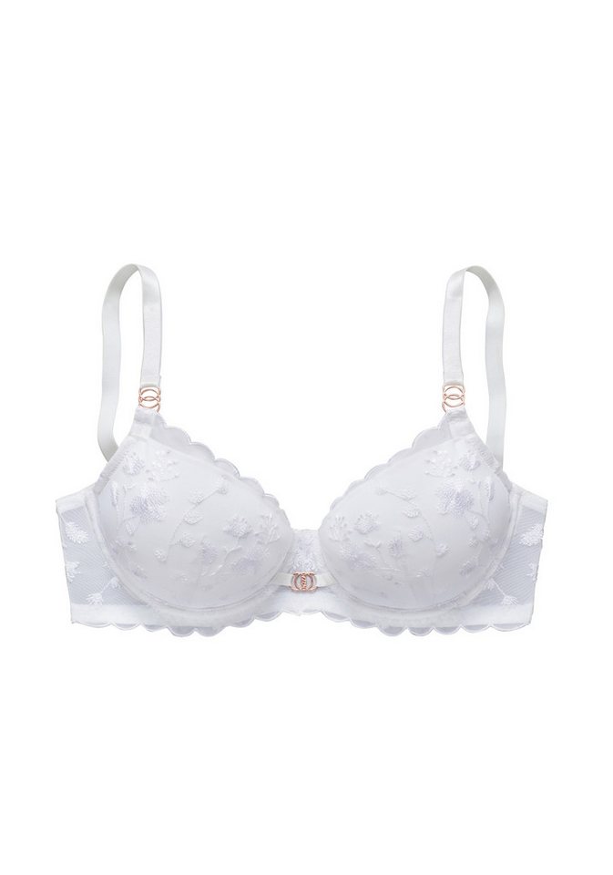 LASCANA Schalen-BH, BH mit Bügel, Spitzen-BH mit zarter Blumen-Stickereispitze, sexy Dessous, große Größen – Bild 2 von 5