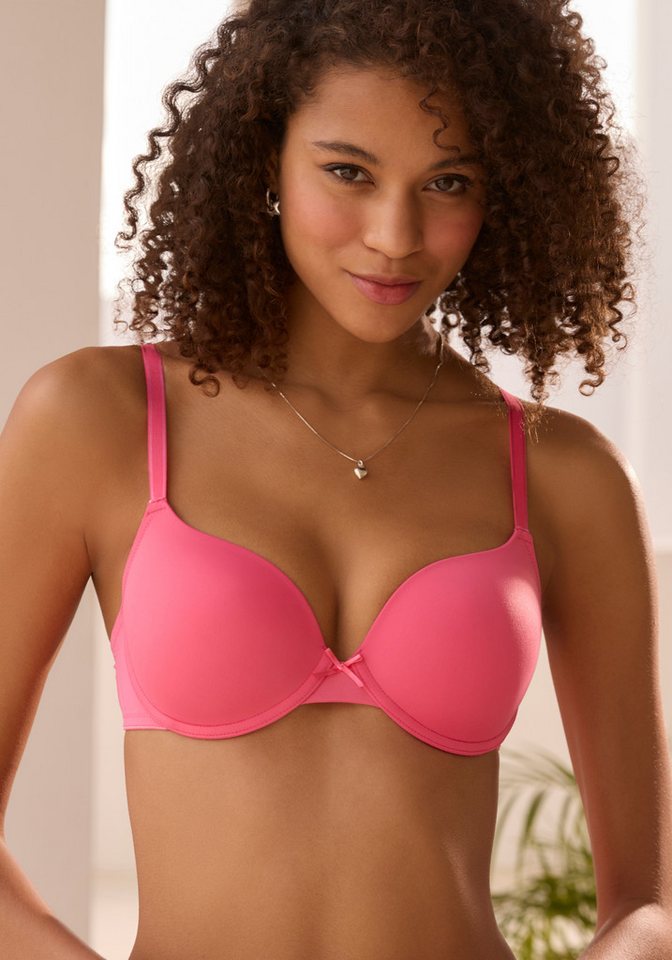 LASCANA Schalen-BH, T-Shirt-BH, Bügel-BH, Ela - perfect basic aus seidiger Microfaser, bequemer BH, große Größen – Bild 4 von 5