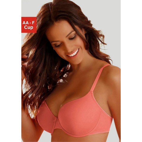 LASCANA Schalen-BH, T-Shirt-BH, Bügel-BH, Ela - perfect basic aus seidiger Microfaser, bequemer BH, große Größen