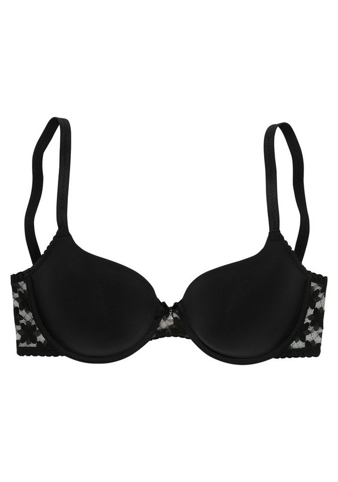 LASCANA Schalen-BH, BH mit Bügel, T-Shirt-BH mit Spitzenrücken bequemer BH, große Größen, Dessous – Bild 2 von 5