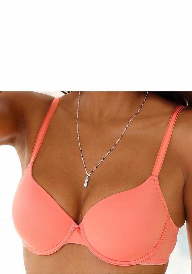 LASCANA Schalen-BH, T-Shirt-BH, Bügel-BH, Ela - perfect basic aus seidiger Microfaser, bequemer BH, große Größen – Bild 4 von 5