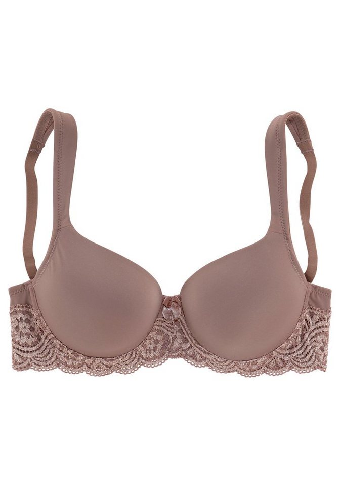 LASCANA Schalen-BH, T-Shirt-BH, Bügel-BH, Dirndl-BH mit breiten Trägern, weiche Spitze, große Größen – Bild 2 von 5