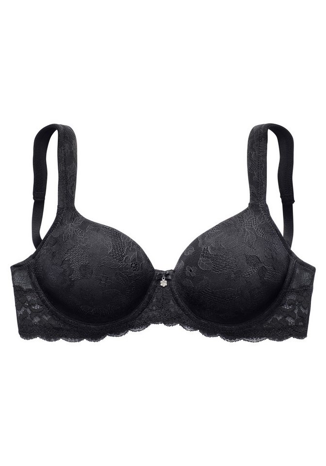 LASCANA Schalen-BH, BH mit Bügel, T-Shirt-BH mit Spitze mit breiten Trägern, große Größen, Dessous – Bild 2 von 5