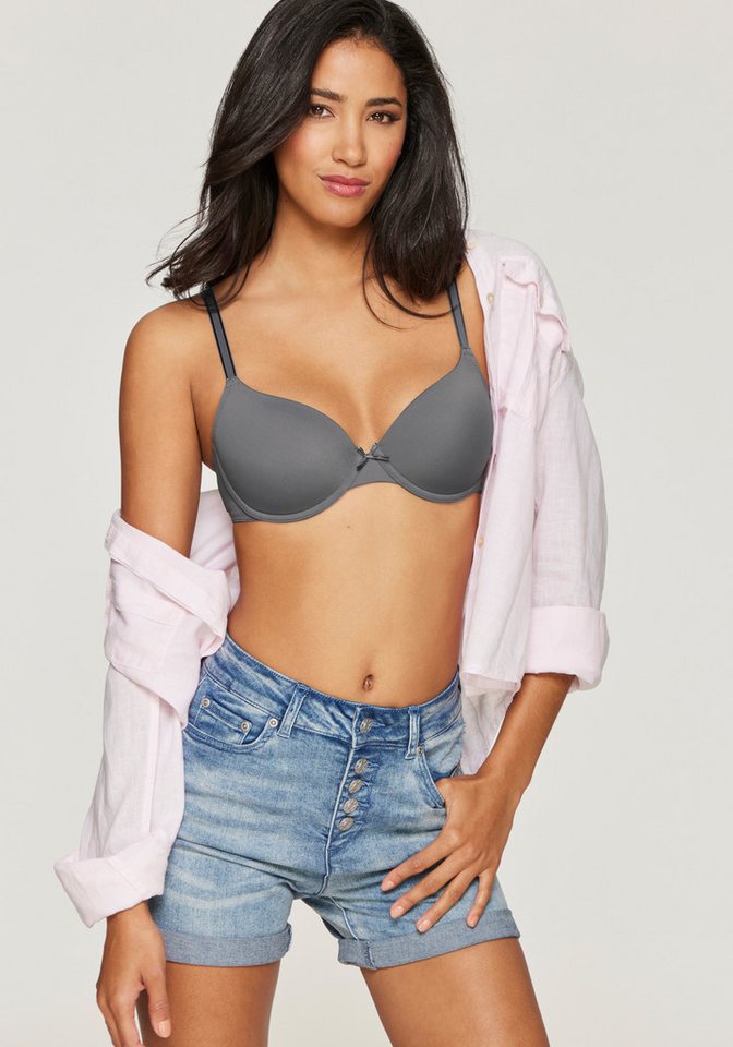 LASCANA Schalen-BH, T-Shirt-BH, Bügel-BH, Ela - perfect basic aus seidiger Microfaser, bequemer BH, große Größen – Bild 3 von 5