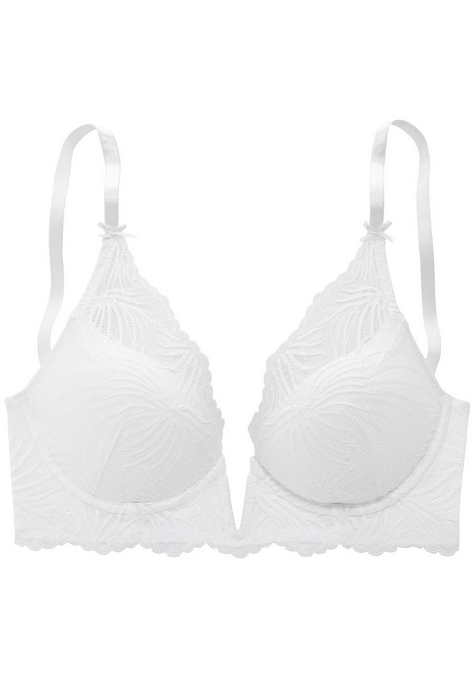 LASCANA Schalen-BH, BH mit Bügel, Spitzen-BH im High-Apex Design, Alexia mit dekorativem V-Bügel, sexy Dessous, sexy Unterwäsche – Bild 2 von 5