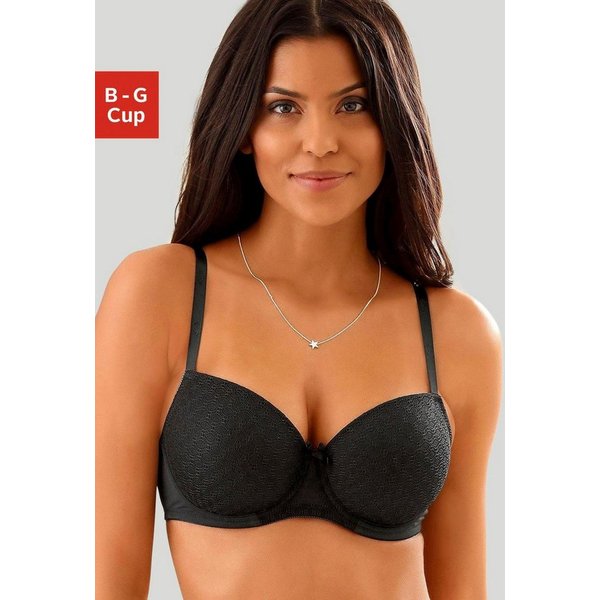 LASCANA Schalen-BH, Bügel-BH, Dirndl-BH mit graphischer Spitze, Dessous