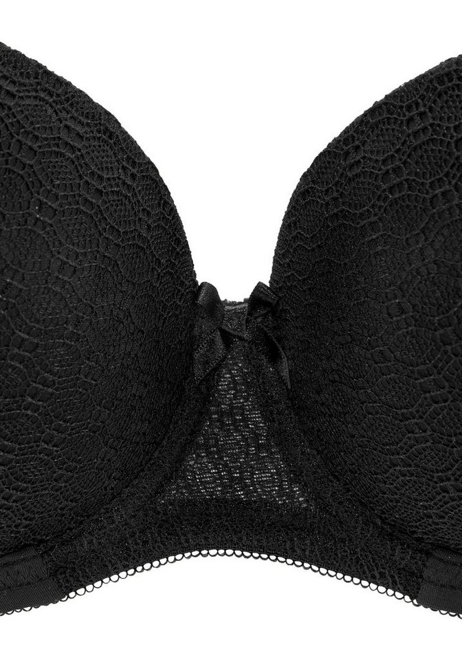 LASCANA Schalen-BH, Bügel-BH, Dirndl-BH mit graphischer Spitze, Dessous – Bild 4 von 5