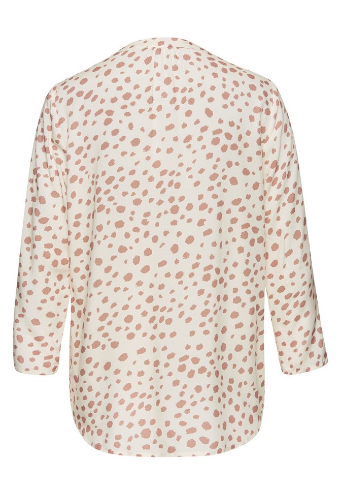 LASCANA Schlupfbluse mit Tupfenprint, 3/4-Ärmeln und kurzer Knopfleiste lockere Damenbluse, Blusenshirt mit Krempelärmel, Business, Basic – Bild 4 von 5