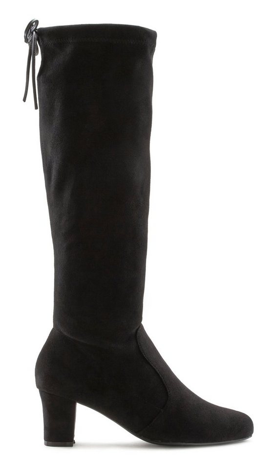 LASCANA Schlupfboots, Slouchy Boots, Slip-On, Schlupfstiefel aus stretchigem Material mit Blockabsatz in elegantem Design – Bild 3 von 5