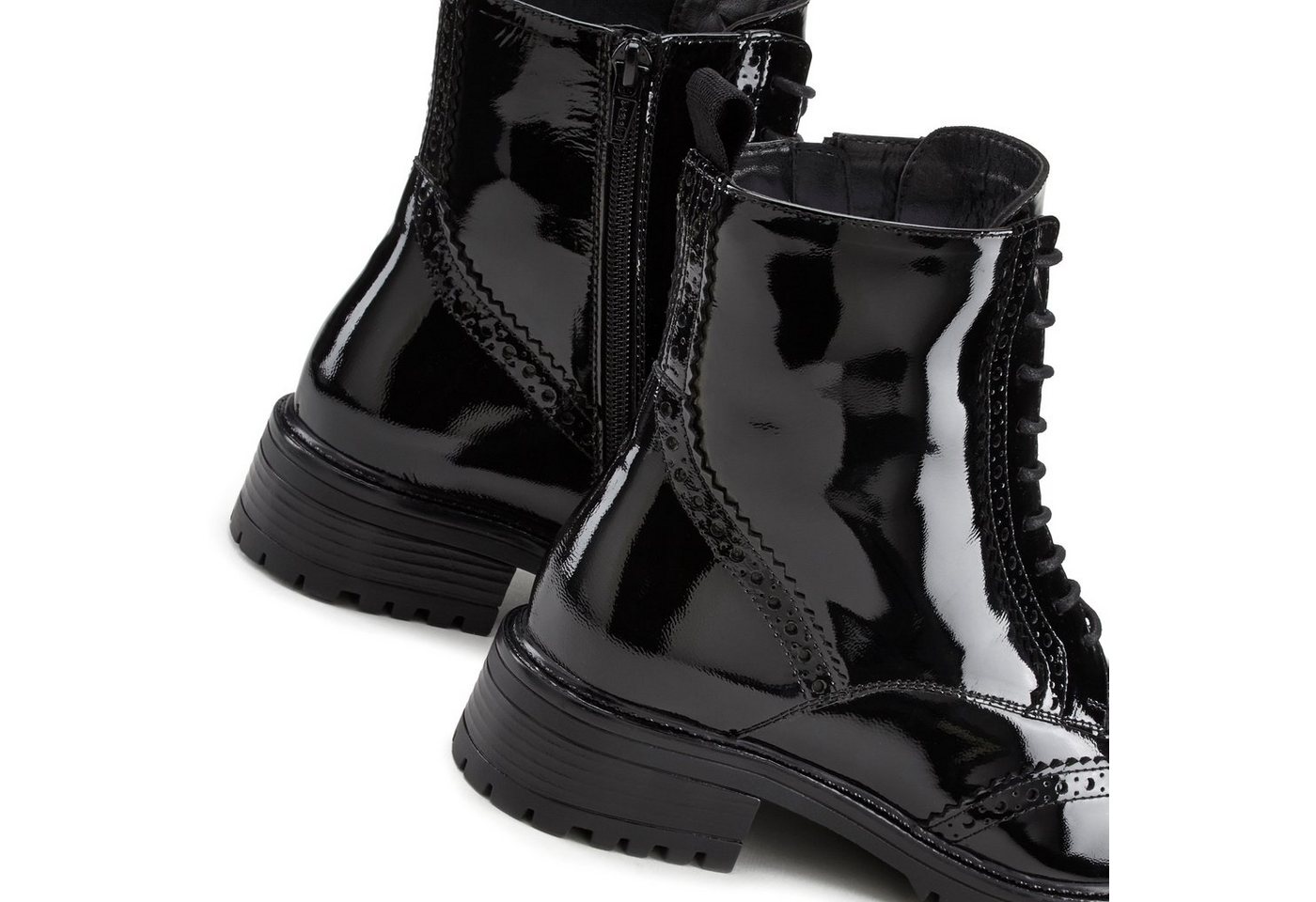 LASCANA Schnürstiefelette, Ankle Boots, Herbststiefelette, Schnürboots aus Leder zum Schnüren & mit Reißverschluss – Bild 5 von 5