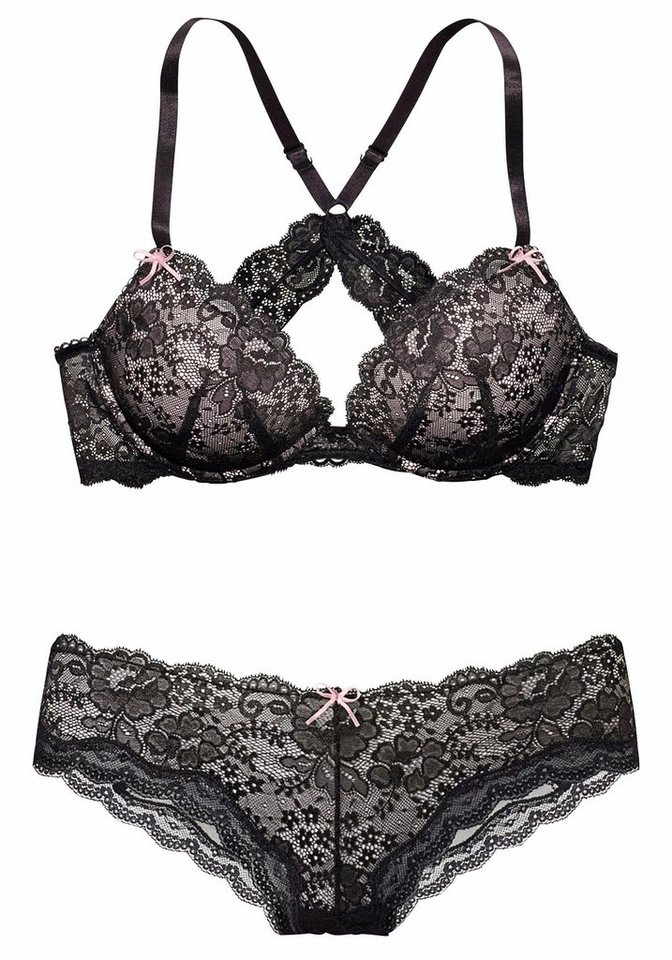 LASCANA Set: Push-up-BH (Set, 2-tlg., BH mit Bügel mit Panty (Dessous-Set) sexy Unterwäsche, sexy Dessous Damen – Bild 2 von 5