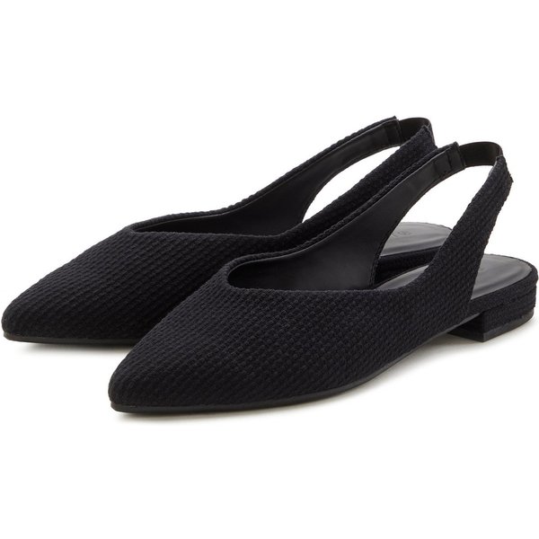 LASCANA Sling-Ballerina, Sandale, Ballerina mit elastischem Riemchen aus Textil VEGAN