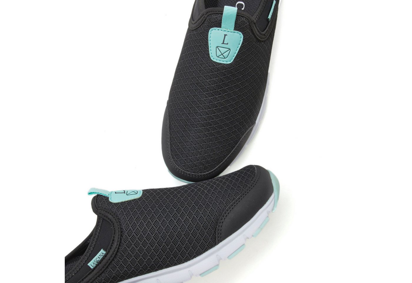 LASCANA Slip-On-Sneaker, Sneaker Halbschuh, Freizeitschuh, Sabot, Clogs aus leichtem Mesh-Material – Bild 5 von 5