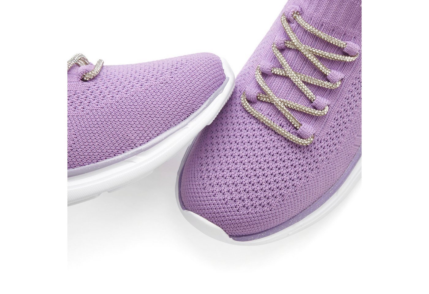 LASCANA Slip-On-Sneaker, Slipper, Freizeitschuh, Sneaker mit modischer Glitzerschnürung VEGAN – Bild 4 von 5
