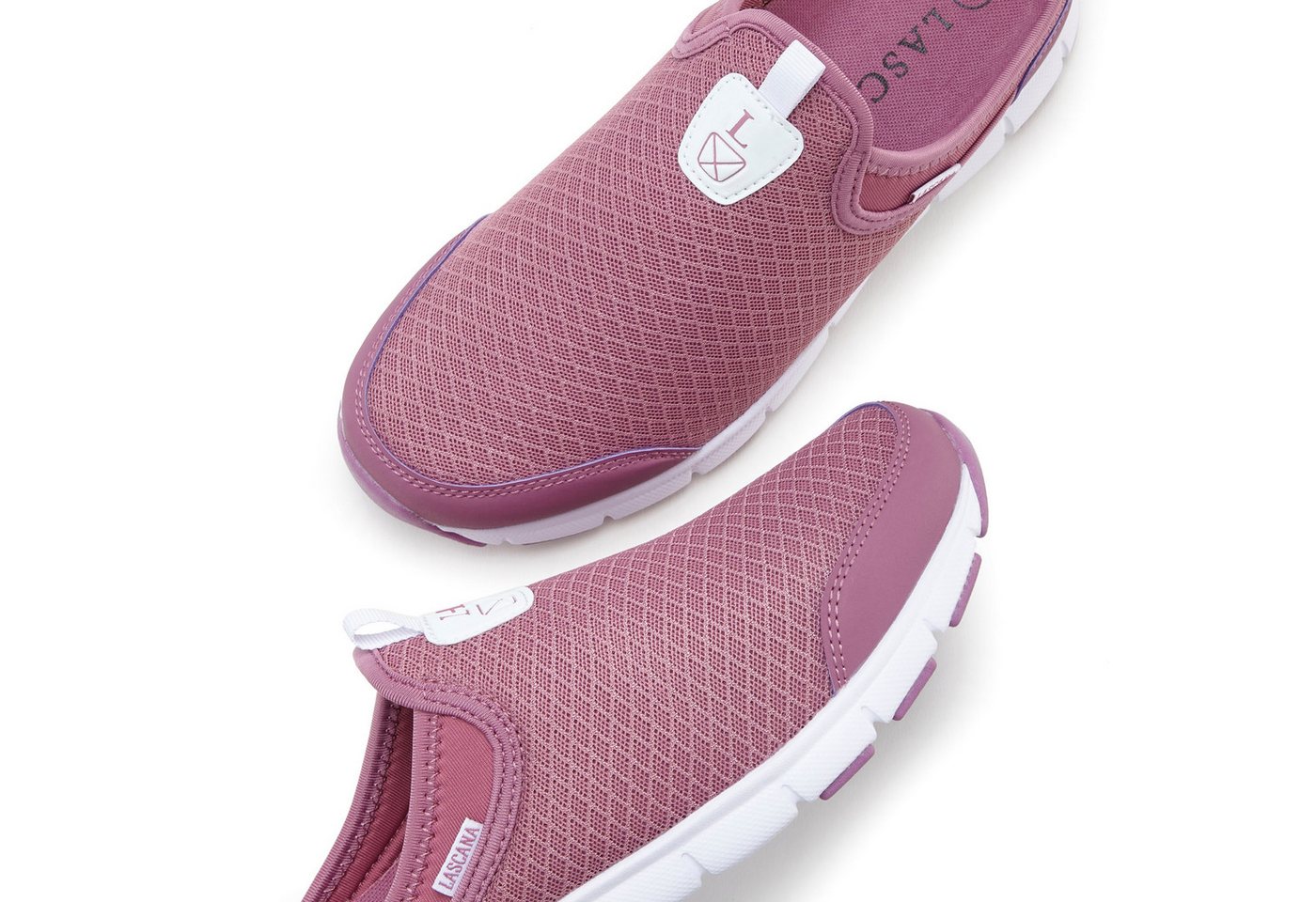LASCANA Slip-On-Sneaker, Sneaker Halbschuh, Freizeitschuh, Sabot, Clogs aus leichtem Mesh-Material – Bild 5 von 5
