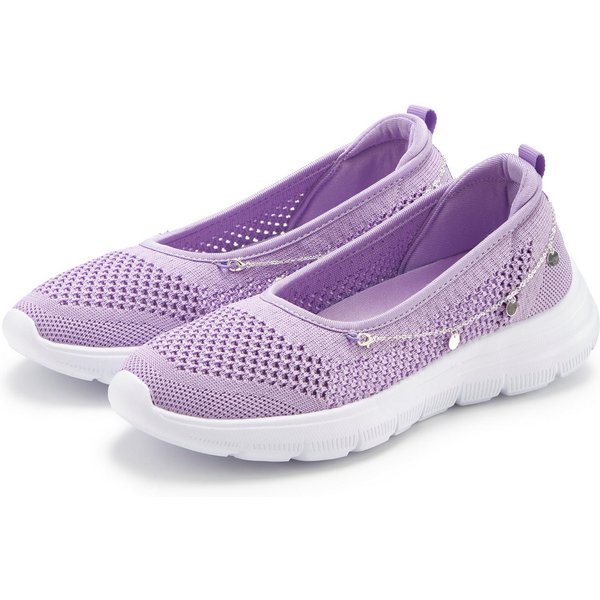 LASCANA Slip-On-Sneaker, Freizeitschuh, Slipper, Sneaker Ballerina, Halbschuhe zum Reinschlüpfen VEGAN