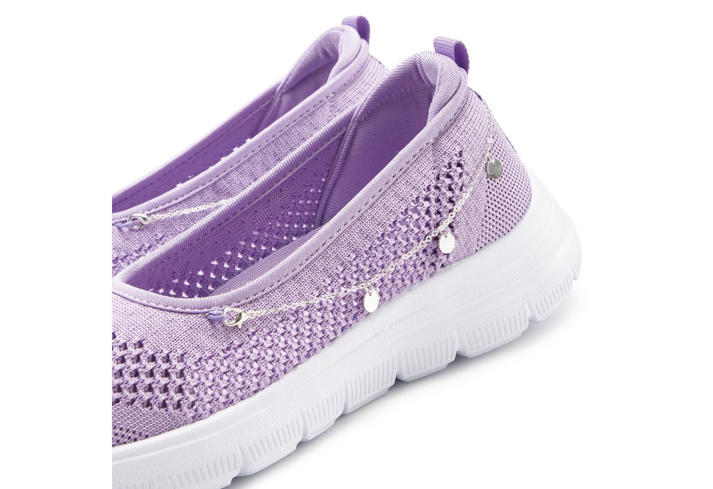 LASCANA Slip-On-Sneaker, Freizeitschuh, Slipper, Sneaker Ballerina, Halbschuhe zum Reinschlüpfen VEGAN – Bild 4 von 5