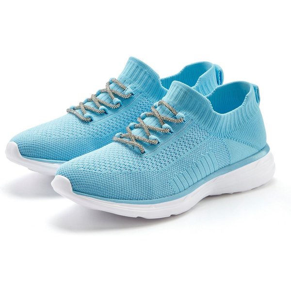 LASCANA Slip-On-Sneaker, Slipper, Freizeitschuh, Sneaker mit modischer Glitzerschnürung VEGAN