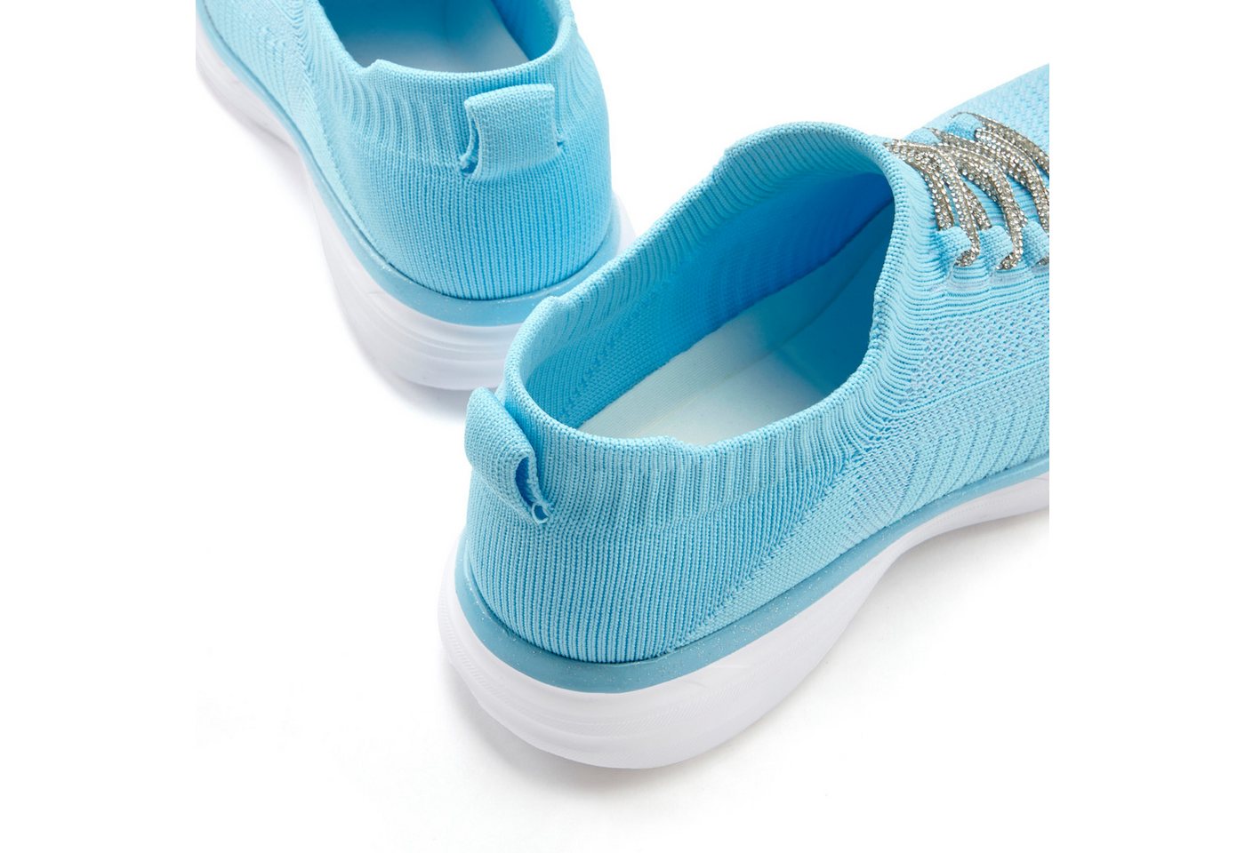 LASCANA Slip-On-Sneaker, Slipper, Freizeitschuh, Sneaker mit modischer Glitzerschnürung VEGAN – Bild 5 von 5