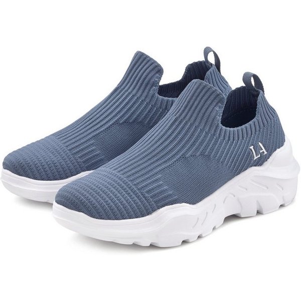 LASCANA Slip-On-Sneaker, Sneaker Halbschuh, Slipper, Freizeitschuh zum Reinschlüpfen VEGAN