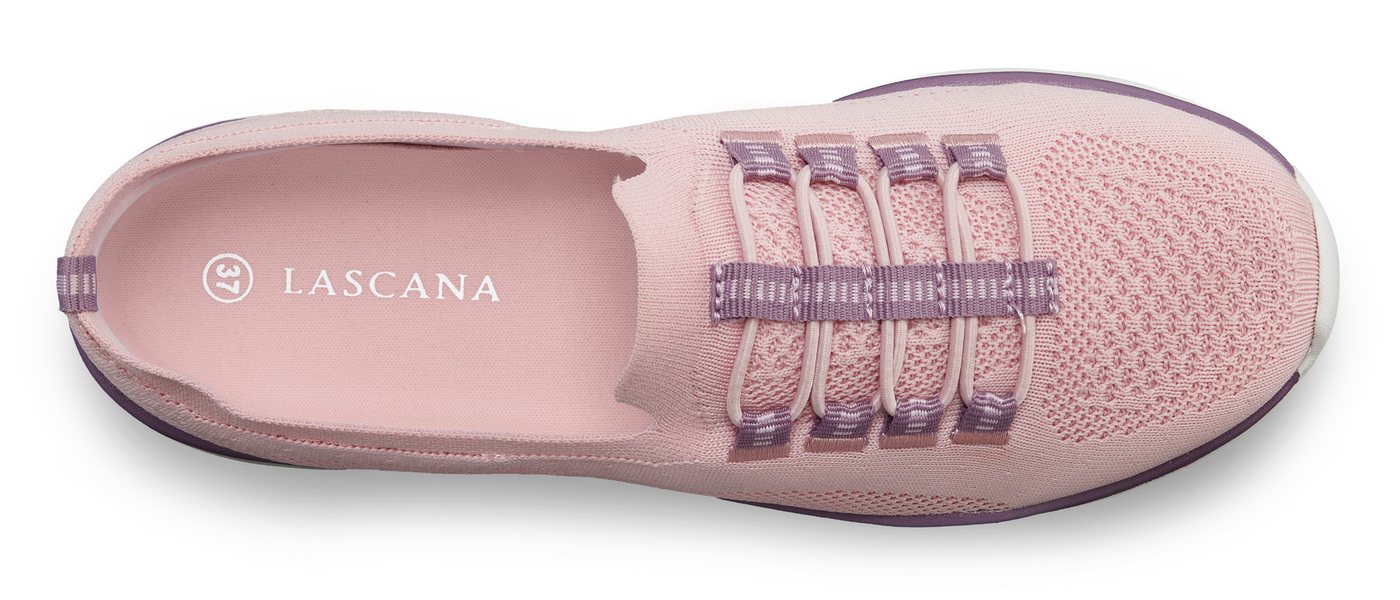 LASCANA Slipper, Halbschuh, Slip-On-Sneaker, Sneaker aus leichtem Textil-Material VEGAN – Bild 3 von 5
