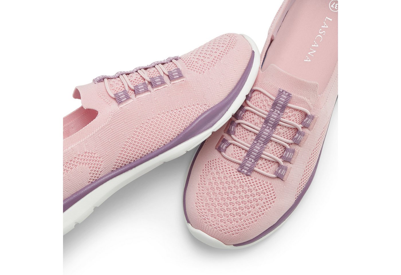 LASCANA Slipper, Halbschuh, Slip-On-Sneaker, Sneaker aus leichtem Textil-Material VEGAN – Bild 4 von 5