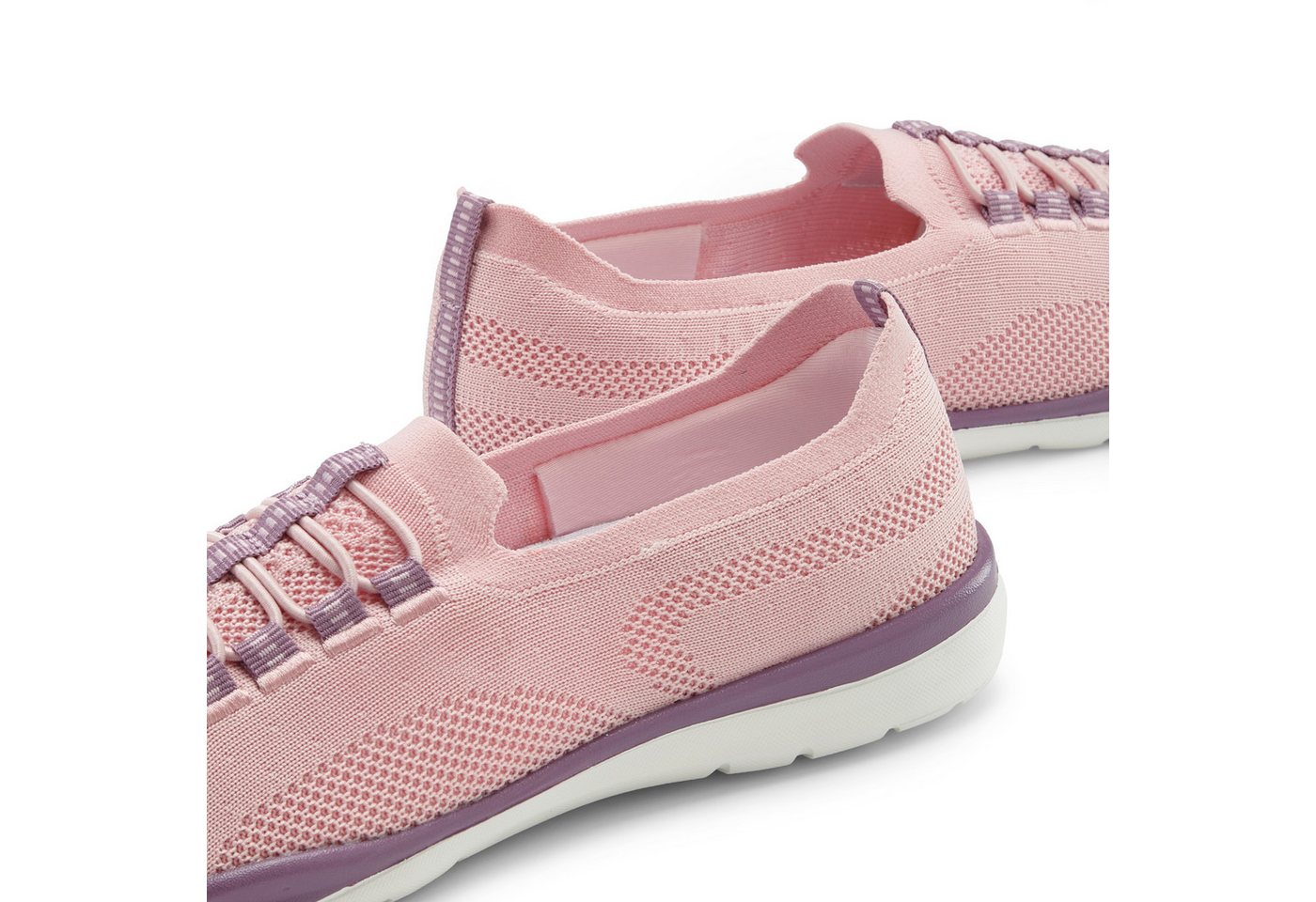 LASCANA Slipper, Halbschuh, Slip-On-Sneaker, Sneaker aus leichtem Textil-Material VEGAN – Bild 5 von 5