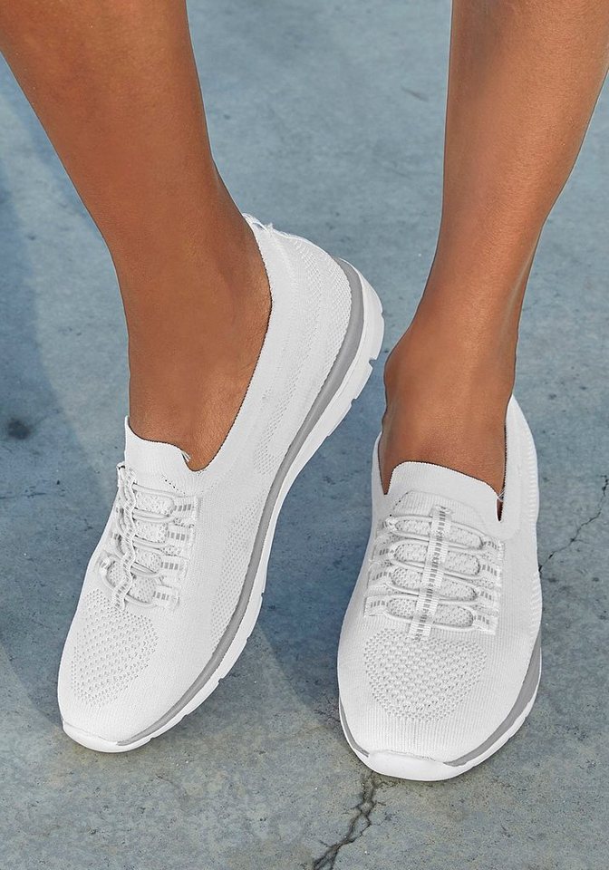 LASCANA Slipper, Halbschuh, Slip-On-Sneaker, Sneaker aus leichtem Textil-Material VEGAN – Bild 2 von 5