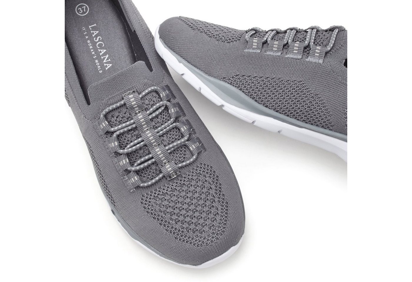 LASCANA Slipper, Halbschuh, Slip-On-Sneaker, Sneaker aus leichtem Textil-Material VEGAN – Bild 5 von 5