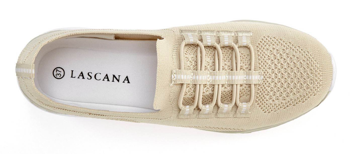 LASCANA Slipper, Halbschuh, Slip-On-Sneaker, Sneaker aus leichtem Textil-Material VEGAN – Bild 3 von 5