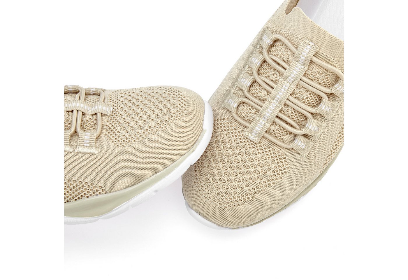LASCANA Slipper, Halbschuh, Slip-On-Sneaker, Sneaker aus leichtem Textil-Material VEGAN – Bild 4 von 5