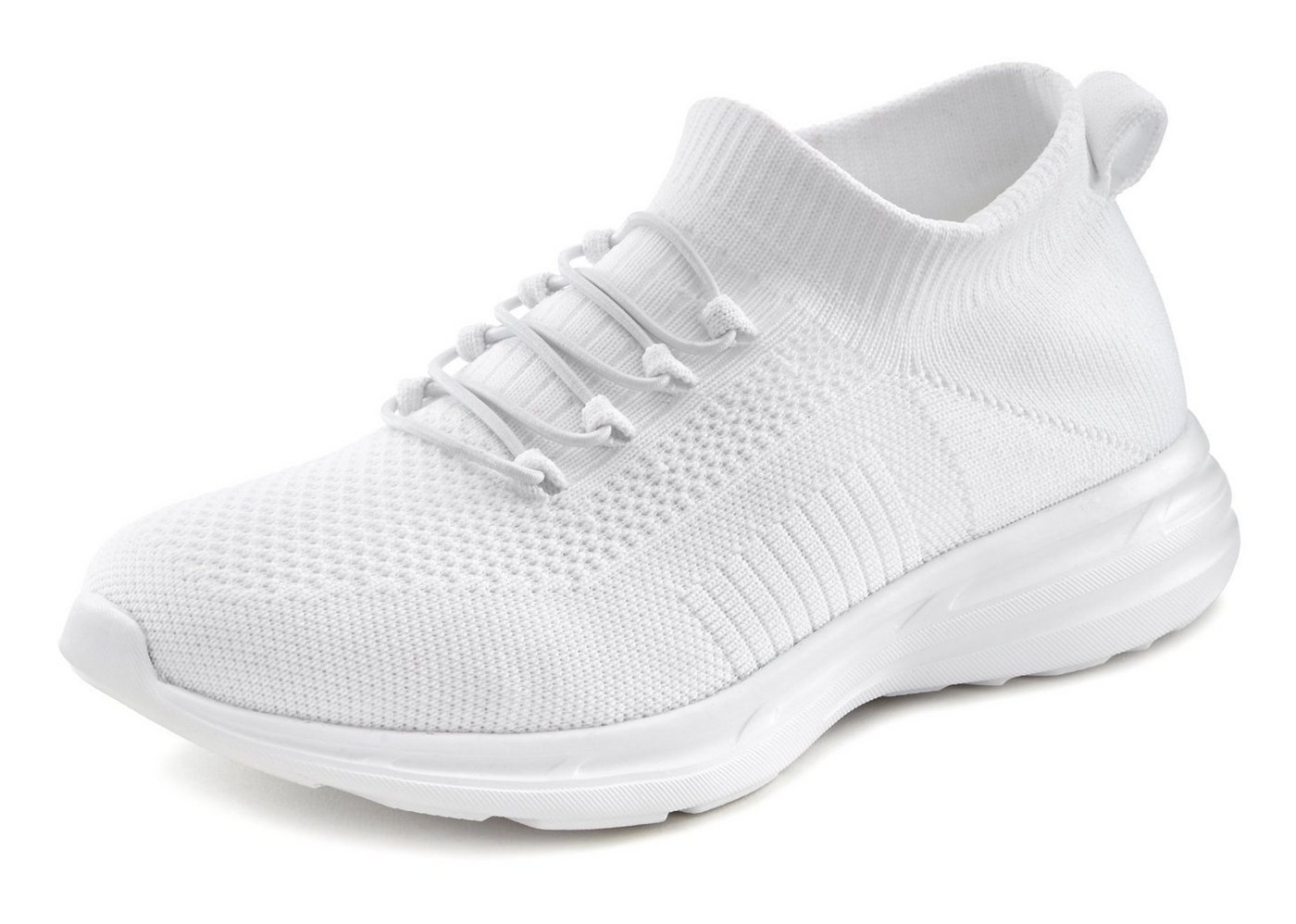 LASCANA Slipper, Halbschuh, Turnschuhe, Slip-On-Sneaker, bequem, Sneaker zum Reinschlüpfen mit elastischen Schnürbändern ultraleicht VEGAN – Bild 2 von 5