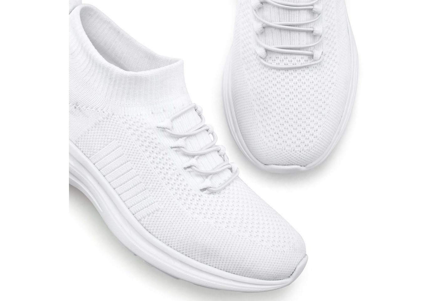 LASCANA Slipper, Halbschuh, Turnschuhe, Slip-On-Sneaker, bequem, Sneaker zum Reinschlüpfen mit elastischen Schnürbändern ultraleicht VEGAN – Bild 4 von 5