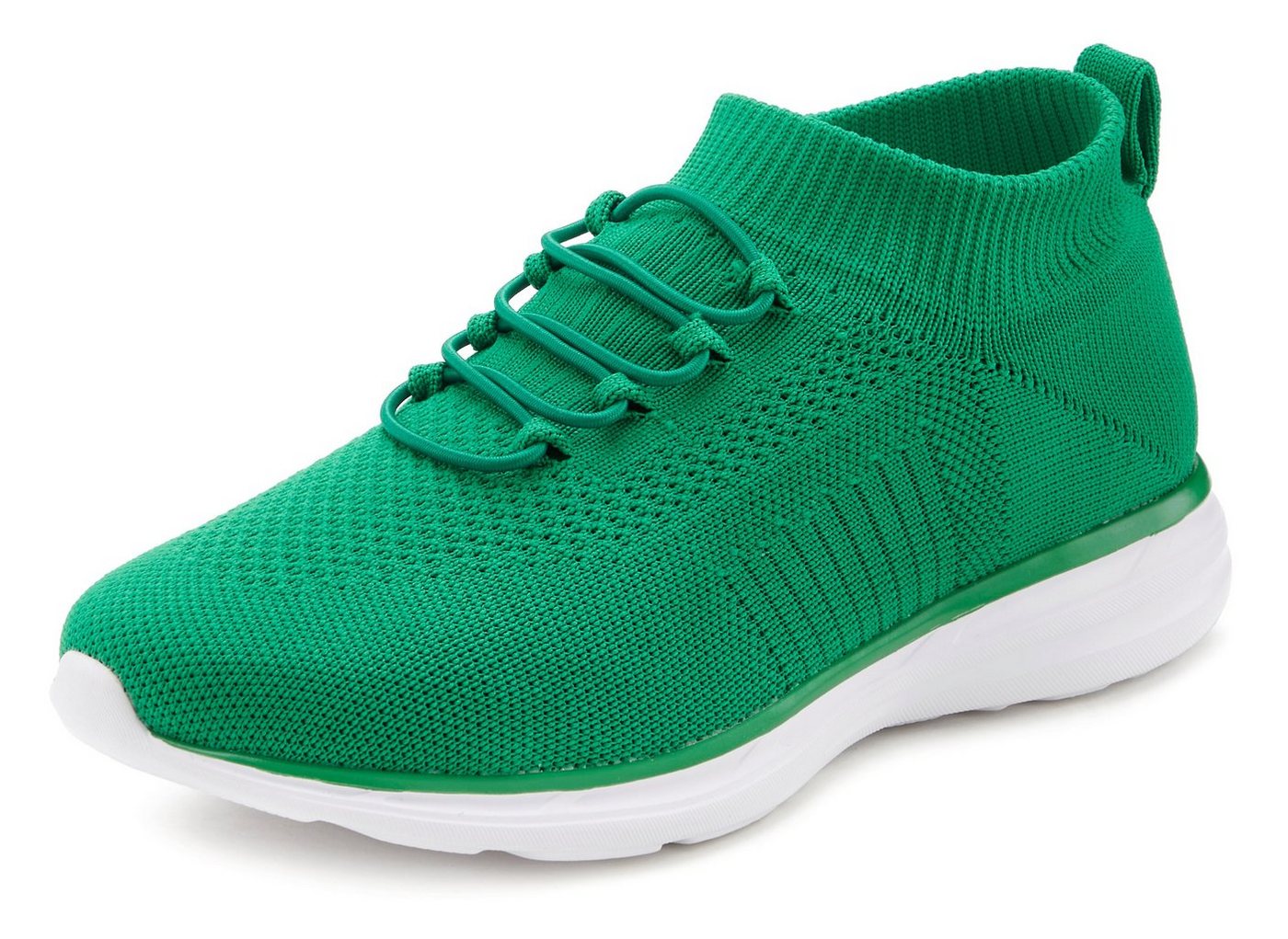 LASCANA Slipper, Halbschuh, Turnschuhe, Slip-On-Sneaker, bequem, Sneaker zum Reinschlüpfen mit elastischen Schnürbändern ultraleicht VEGAN – Bild 3 von 5