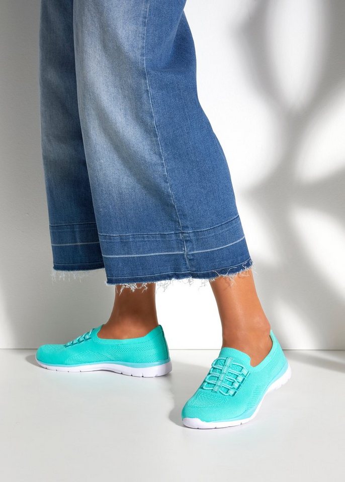 LASCANA Slipper, Halbschuh, Slip-On-Sneaker, Sneaker aus leichtem Textil-Material VEGAN – Bild 2 von 5