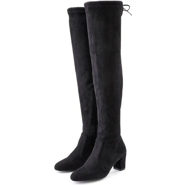 LASCANA Slouchy Boots, Langschaft Stiefel, Schlupf-Boot, Overkneestiefel aus weichem Stretchmaterial