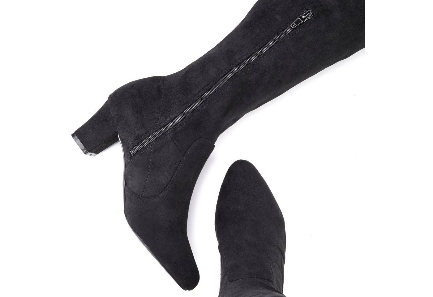 LASCANA Slouchy Boots, Langschaft Stiefel, Schlupf-Boot, Overkneestiefel aus weichem Stretchmaterial – Bild 4 von 5