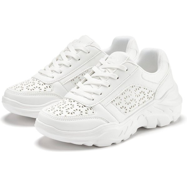 LASCANA Sneaker Freizeitschuh, Halbschuh mit kleinen Cut-Outs und Chunky Sohle VEGAN
