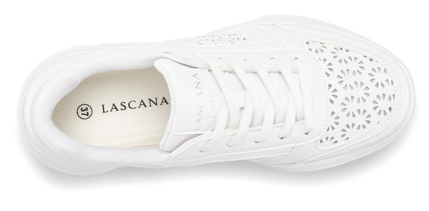 LASCANA Sneaker Freizeitschuh, Halbschuh mit kleinen Cut-Outs und Chunky Sohle VEGAN – Bild 4 von 5