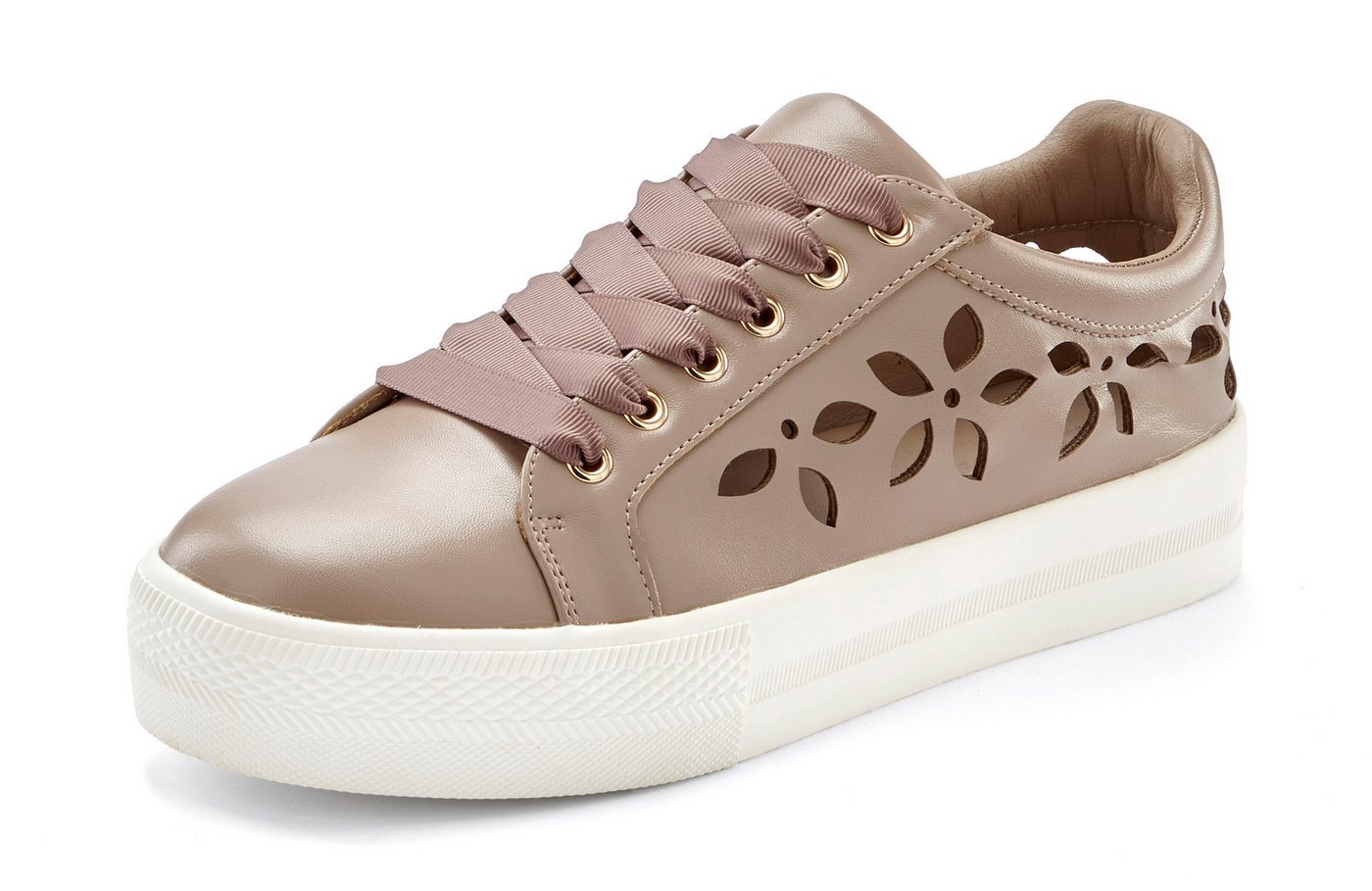 LASCANA Sneaker mit kleinen Cut-Outs, Schnürhalbschuhe, Freizeitschuhe VEGAN – Bild 2 von 5