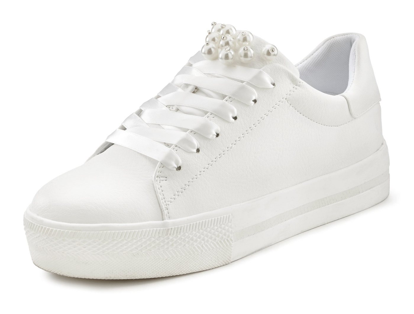 LASCANA Sneaker mit Perlen, Schnürhalbschuhe, Freizeitschuhe, VEGAN – Bild 2 von 5