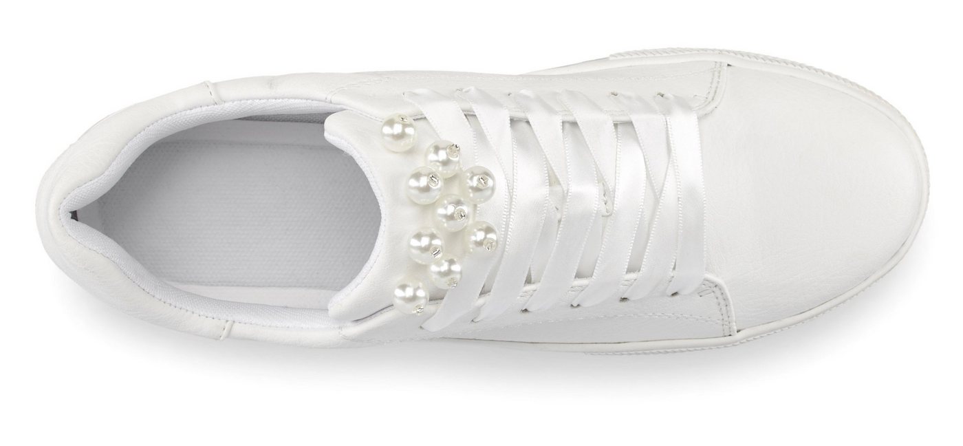 LASCANA Sneaker mit Perlen, Schnürhalbschuhe, Freizeitschuhe, VEGAN – Bild 3 von 5